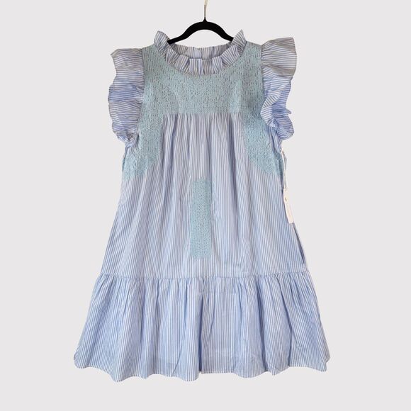 Blue Striped Mini Dress - Picture 1 of 11